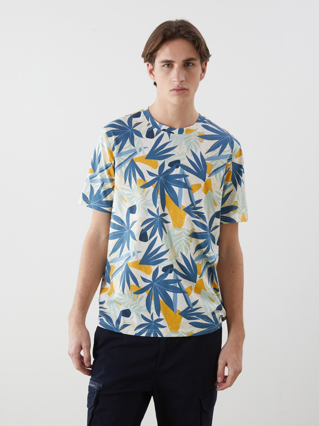 Xside Crew Neck Printed Combed Cotton Men T-Shirt