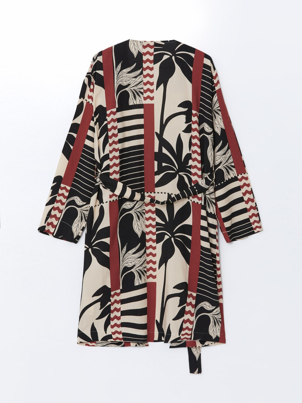 LCW Modest Shawl Collar Patterned Oversize Women Kimono