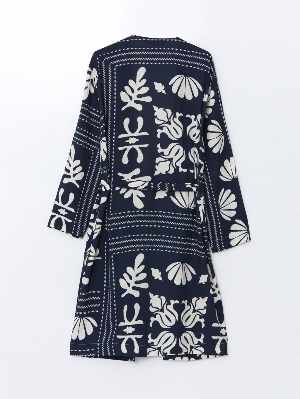 LCW Modest Shawl Collar Patterned Oversize Women Kimono