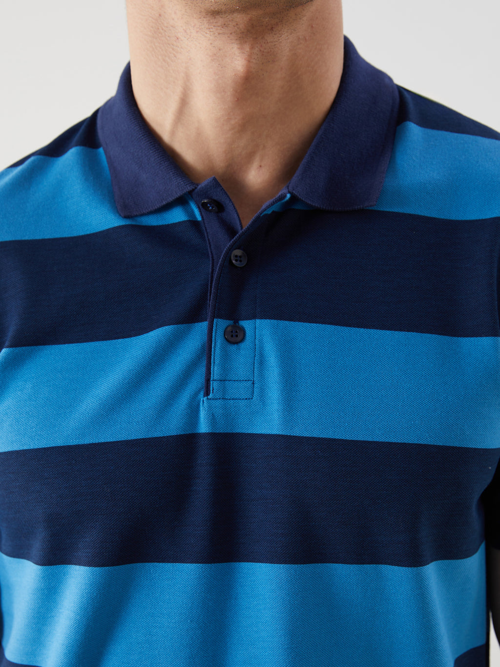 LCW Classic- Polo Collar Short Sleeve Striped Pique Men T-Shirt