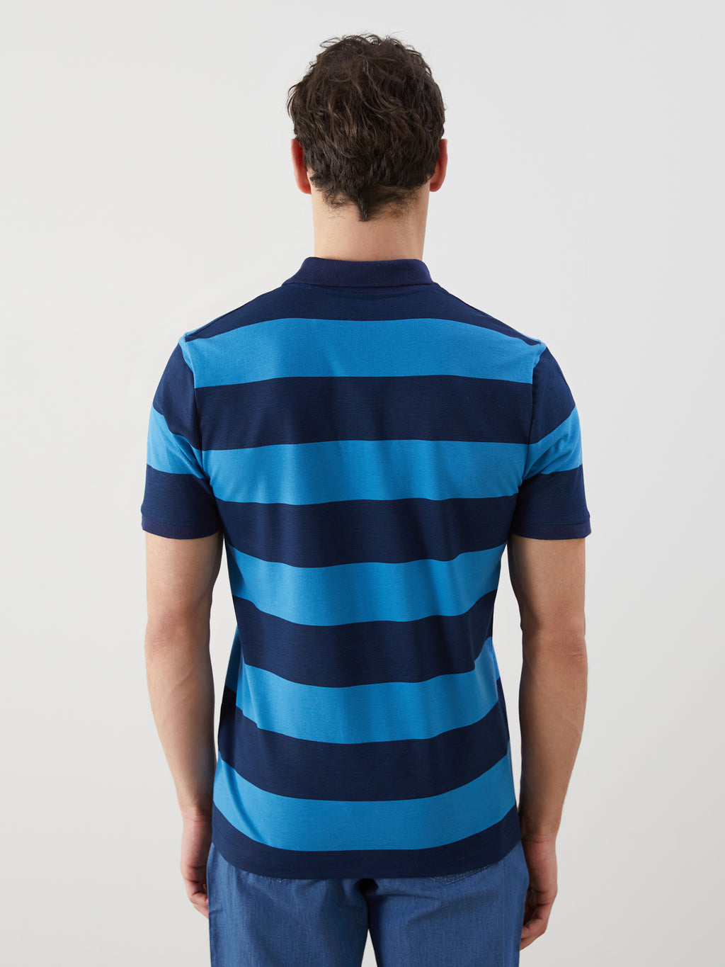 LCW Classic- Polo Collar Short Sleeve Striped Pique Men T-Shirt