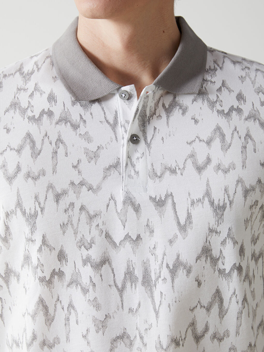 LCW Vision Turquoise Polo Neck Short Sleeve Patterned Pique Men T-Shirt