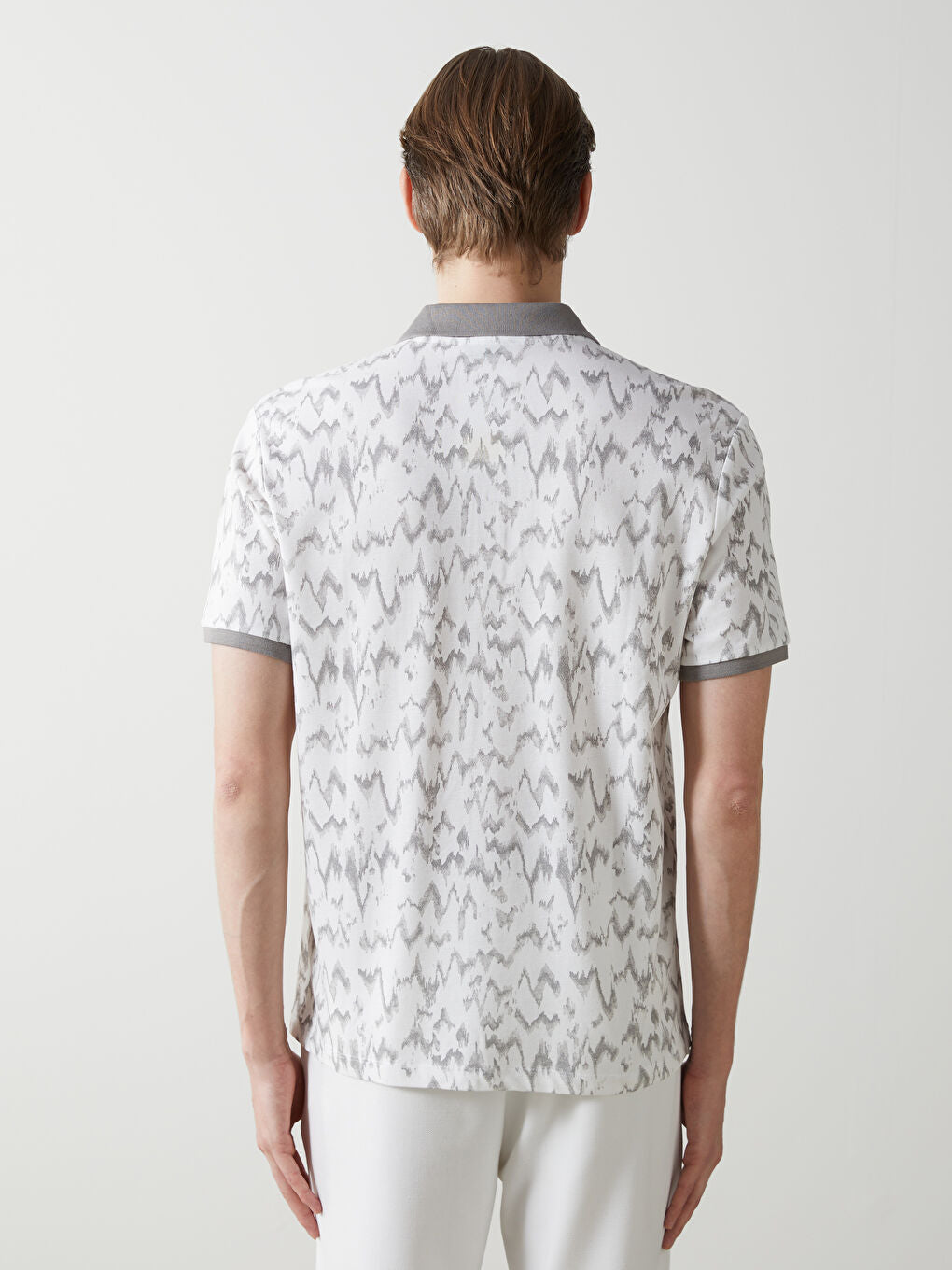 LCW Vision Turquoise Polo Neck Short Sleeve Patterned Pique Men T-Shirt