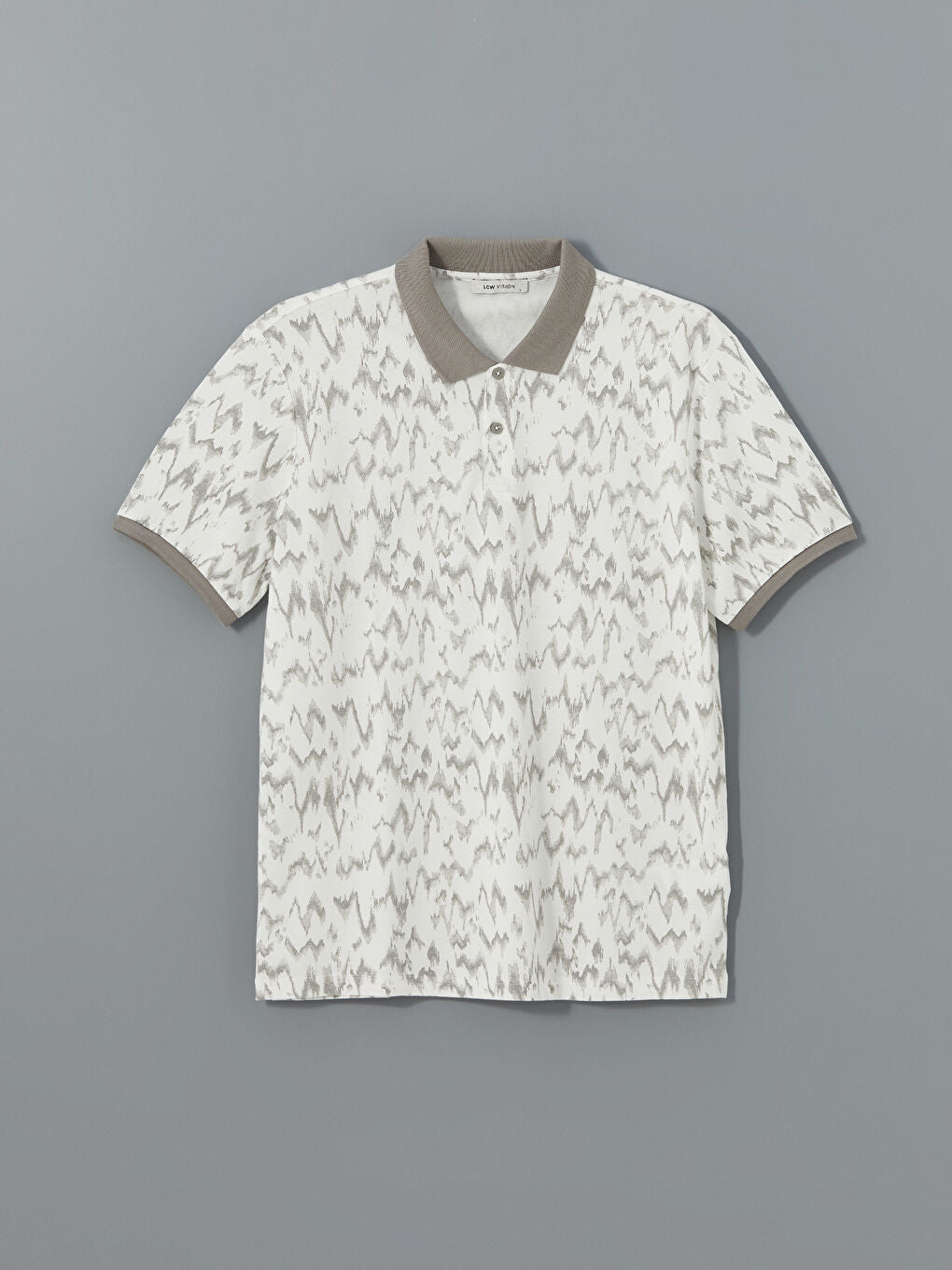 LCW Vision Turquoise Polo Neck Short Sleeve Patterned Pique Men T-Shirt