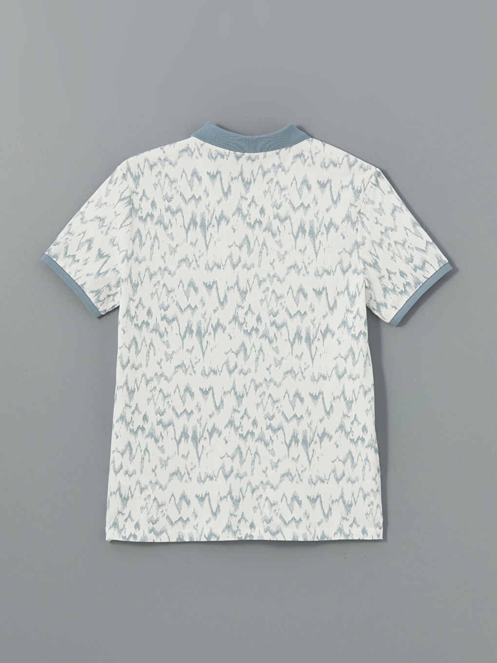 LCW Vision Turquoise Polo Neck Short Sleeve Patterned Pique Men T-Shirt