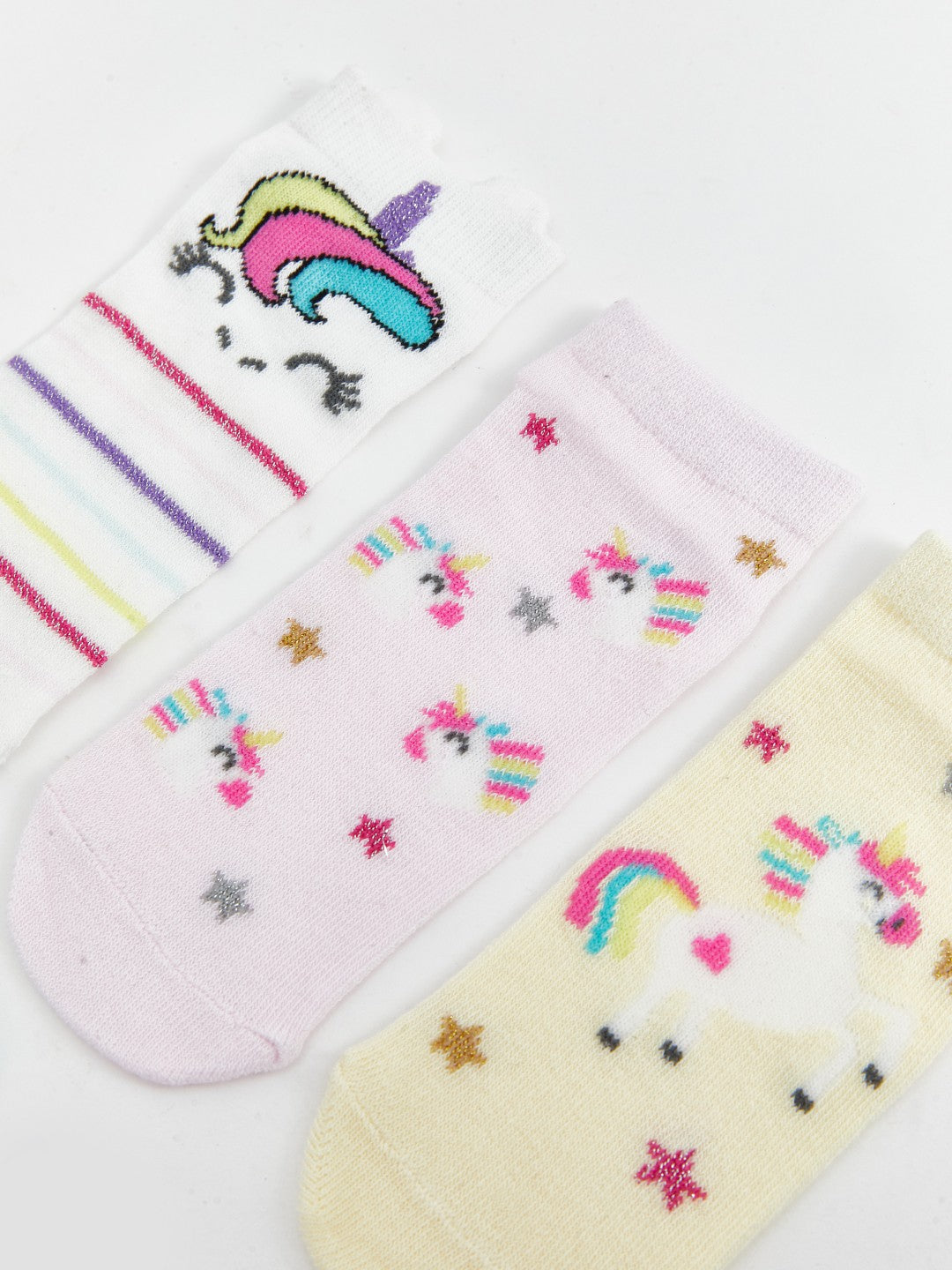 LCW Kids Patterned Girls Booties Socks 5-Pack