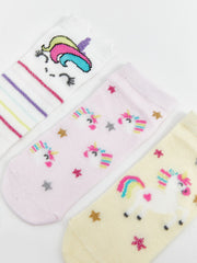 LCW Kids Patterned Girls Booties Socks 5-Pack