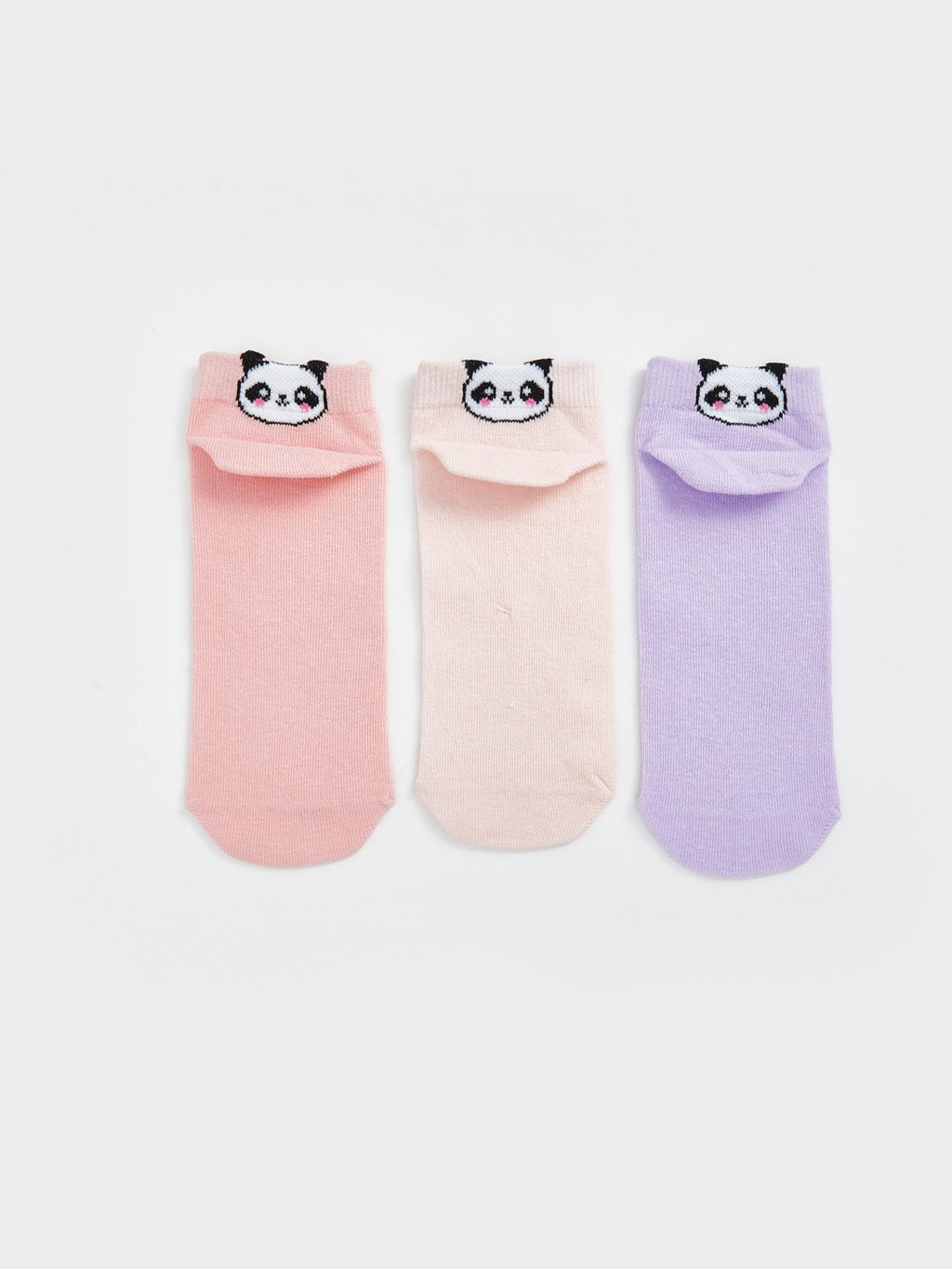 LCW Kids Panda Patterned Girls Booties Socks 5-Pack