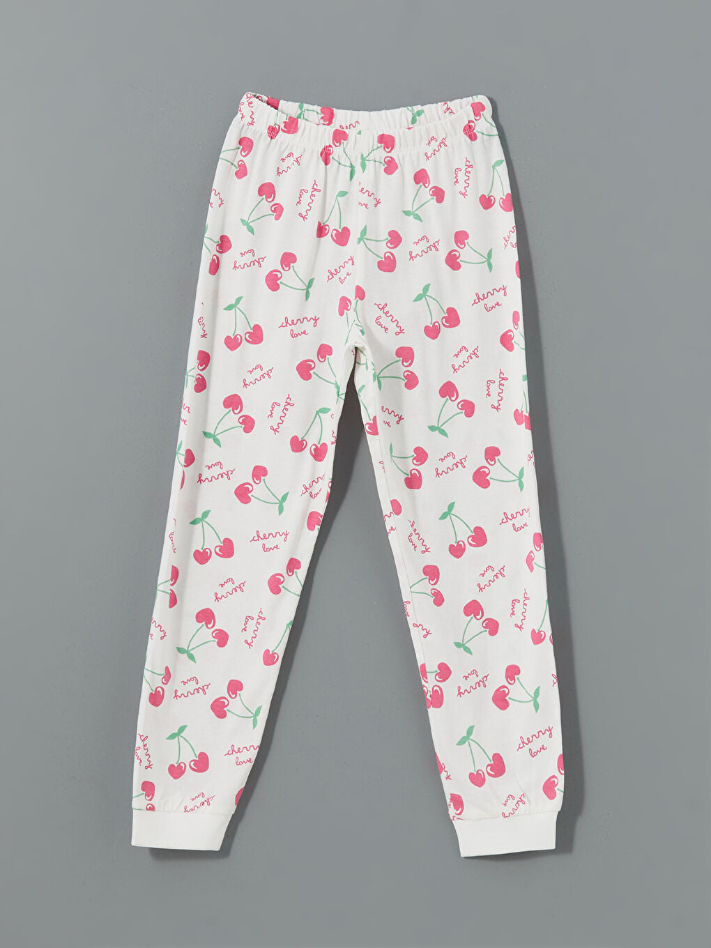 LCW Kids White Crew Neck Girls Pajama Set