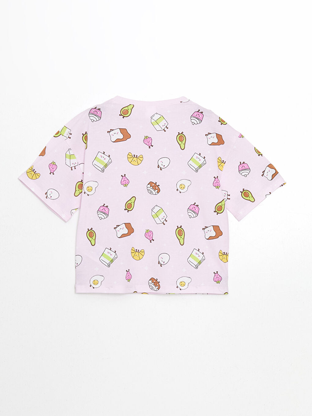 LCW Kids Pink Crew Neck Girls Pajama Set