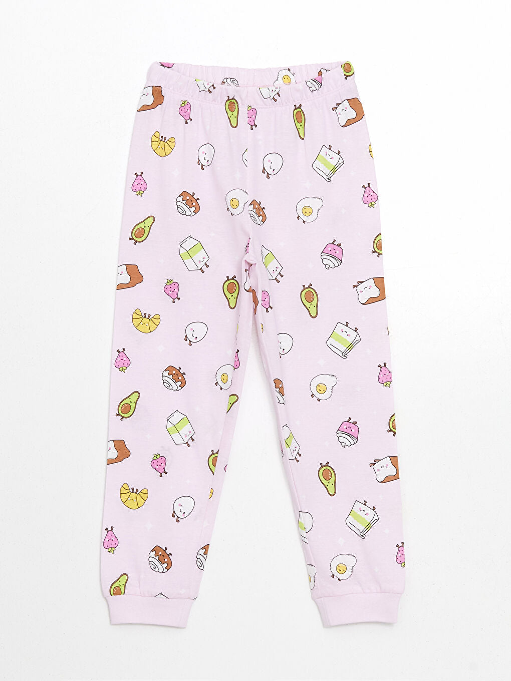 LCW Kids Pink Crew Neck Girls Pajama Set