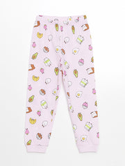 LCW Kids Pink Crew Neck Girls Pajama Set