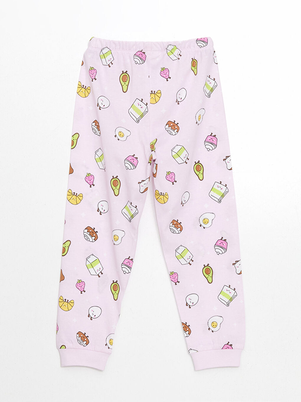 LCW Kids Pink Crew Neck Girls Pajama Set