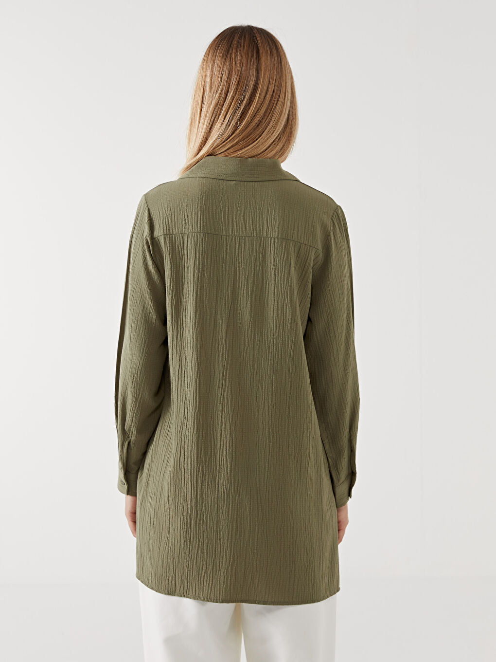 LCWAIKIKI Classic Brown Textured Women Shirt Tunic
