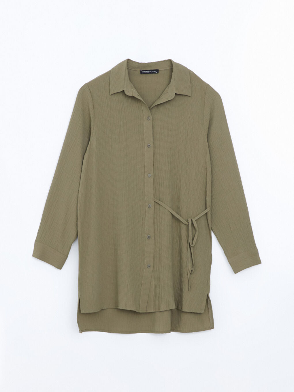 LCWAIKIKI Classic Brown Textured Women Shirt Tunic