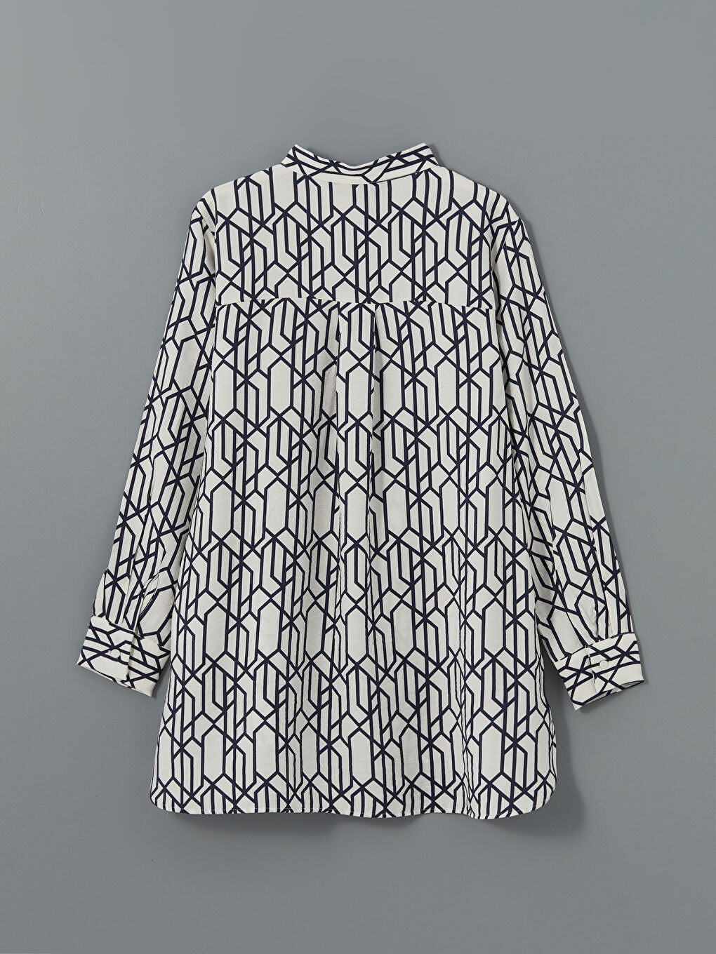 LCWAIKIKI Classic Black Judge Collar Patterned Women Shirt Tunic