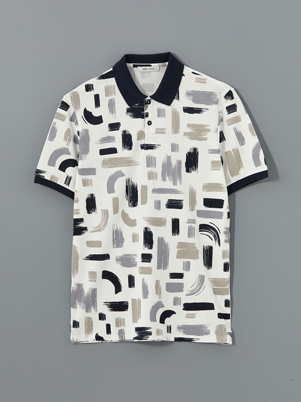 LCW Vision Green Polo Neck Short Sleeve Patterned Pique Men T-Shirt