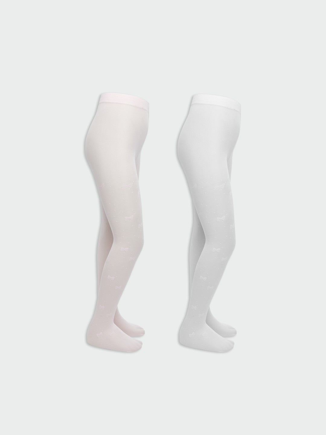 LCW Kids Bow Patterned Girls Thin Tights 2-Pack