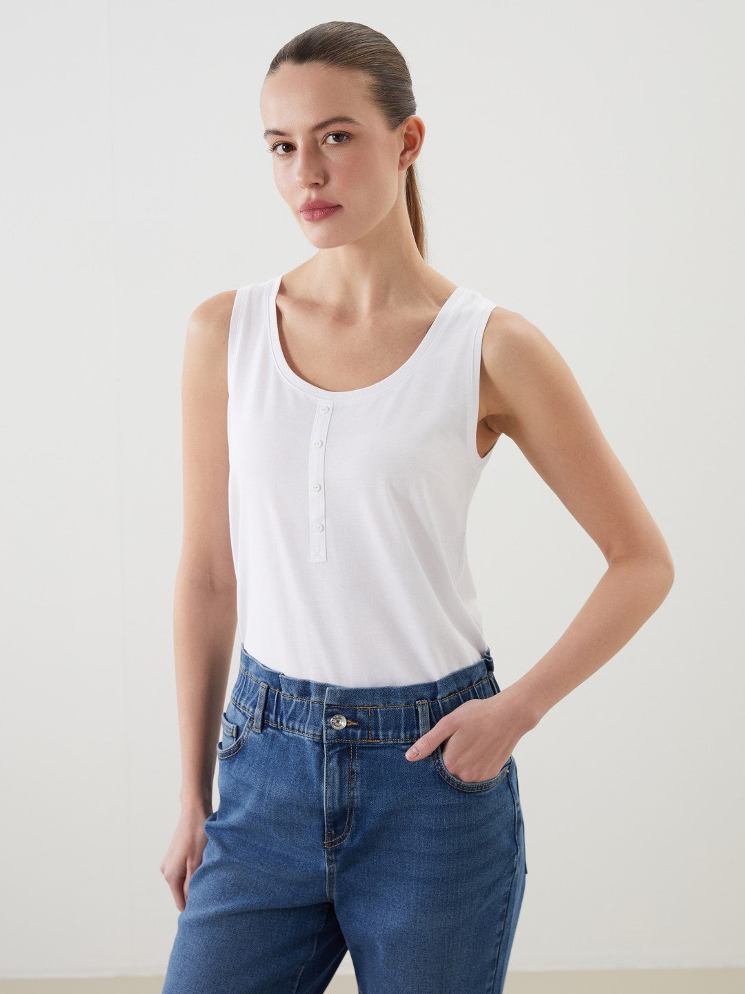 LCW Classic U Neck Women Tank Top