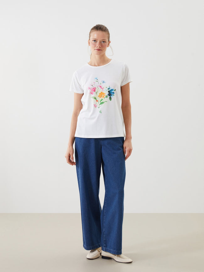 LCW Classic Crew Neck Floral Women T-Shirt Main Image