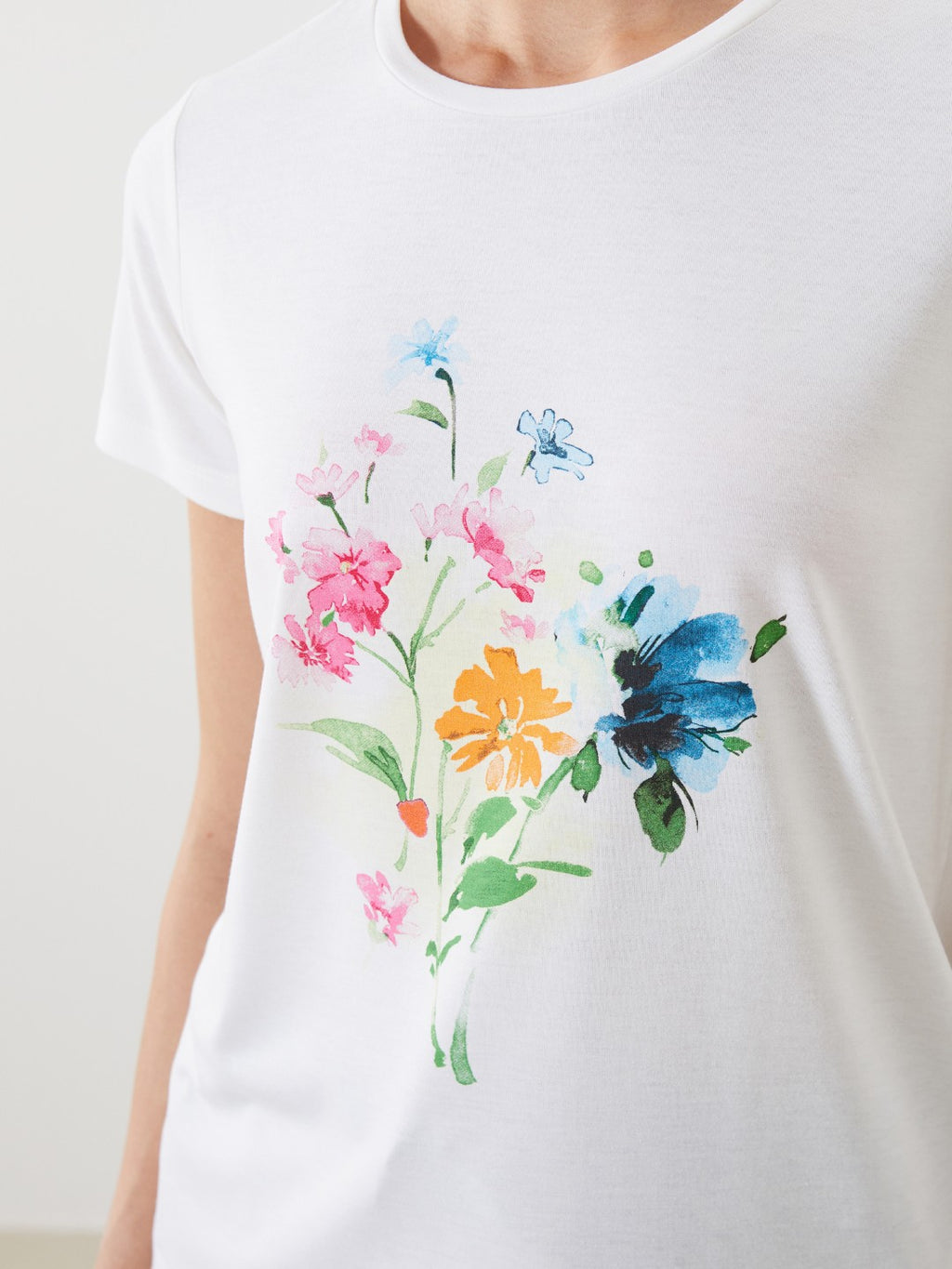 LCW Classic Crew Neck Floral Women T-Shirt