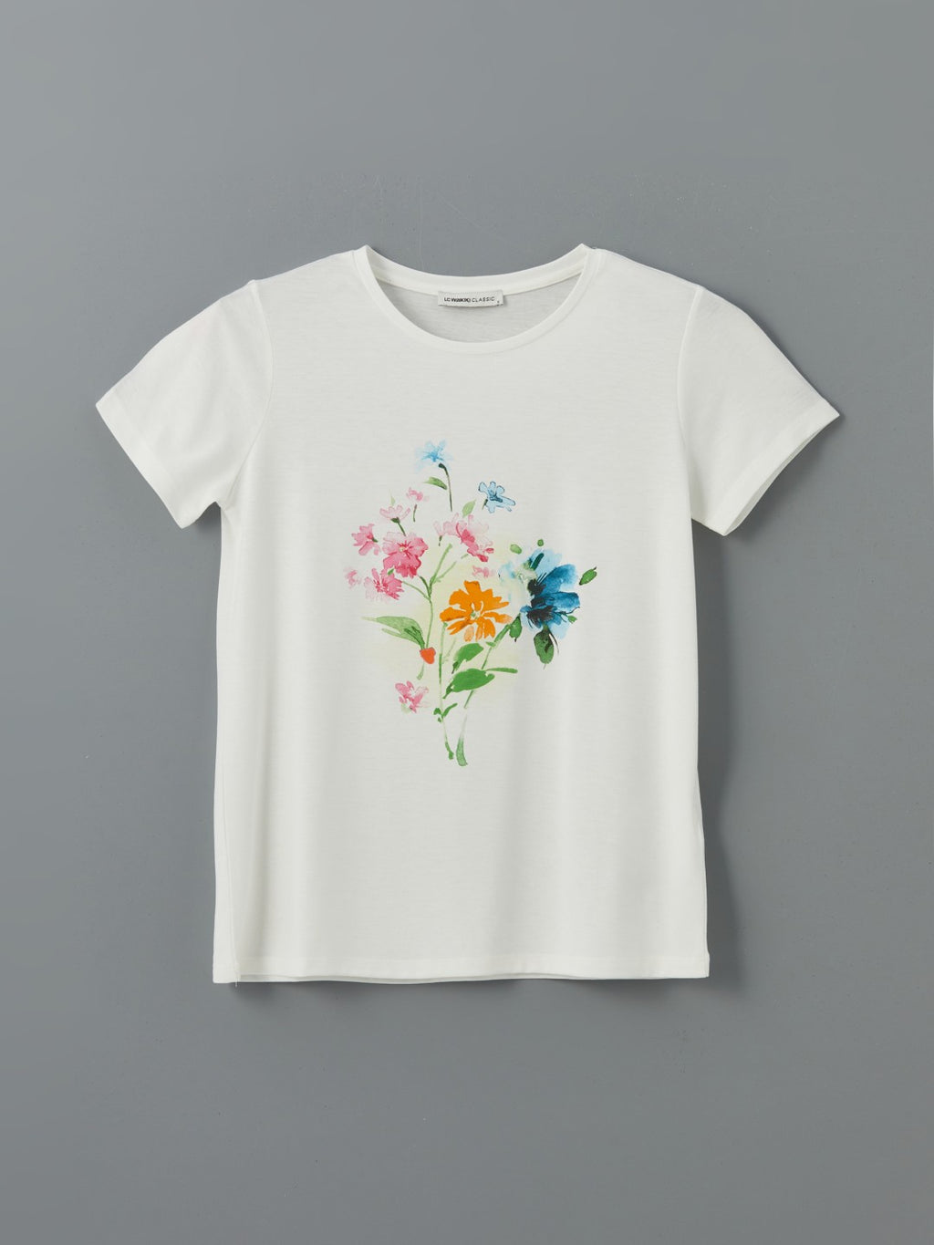 LCW Classic Crew Neck Floral Women T-Shirt