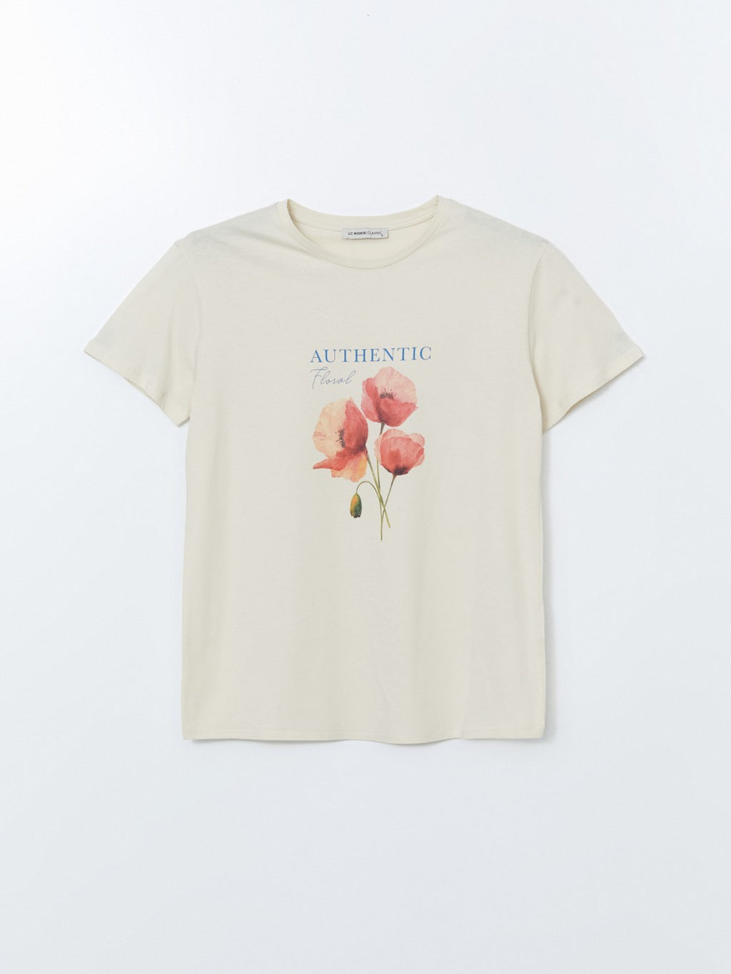 LCW Classic Crew Neck Floral Jersey Women T-Shirt