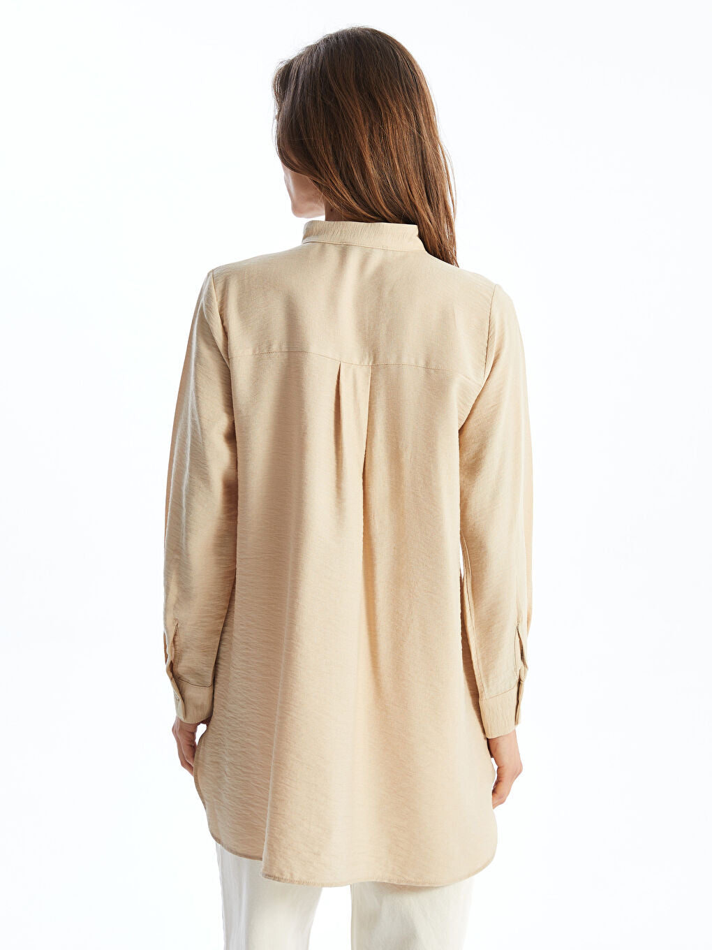 LCWAIKIKI Classic Beige Judge Collar Women Shirt Tunic