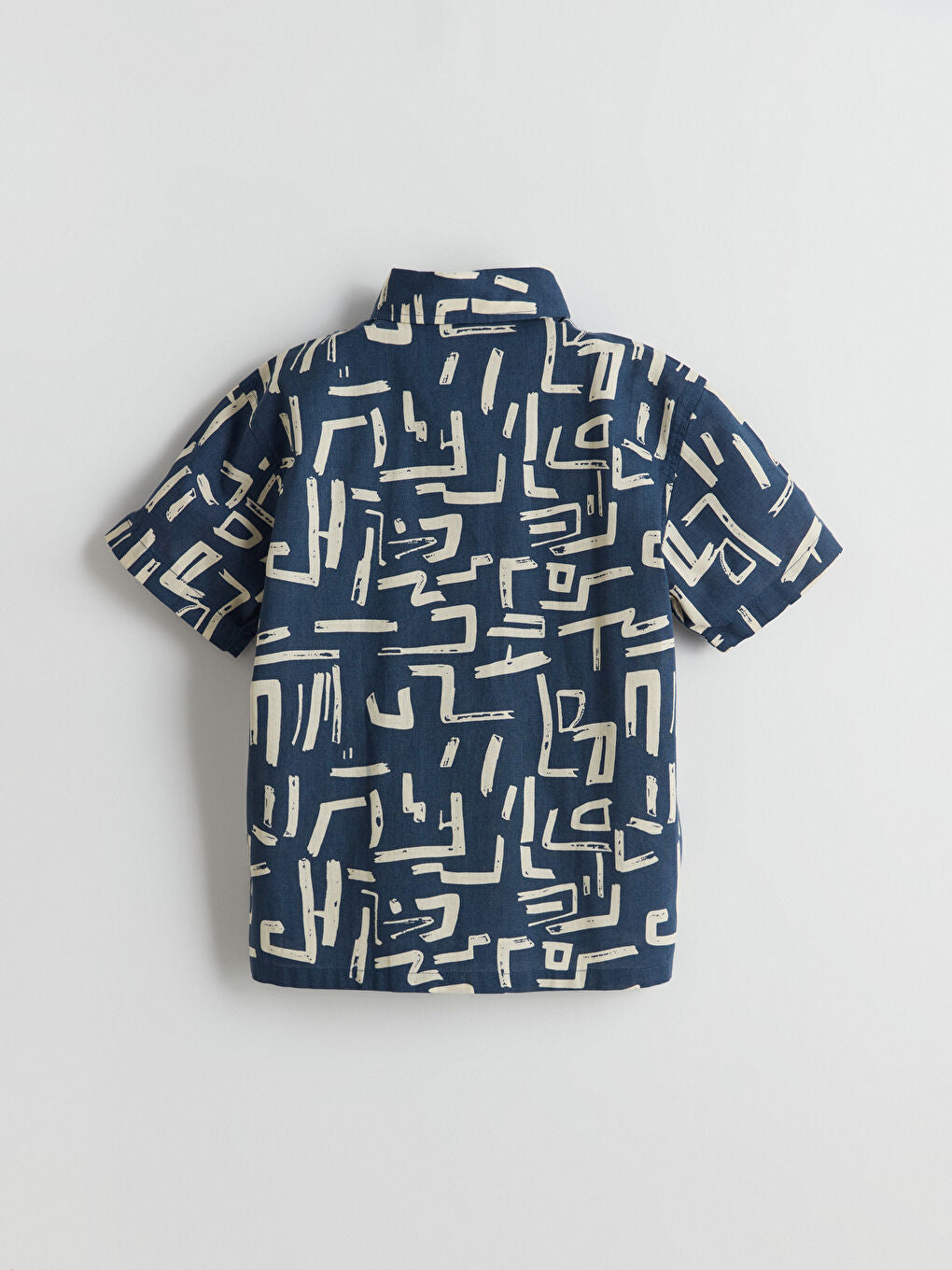 LCW Kids Navy Blue Linen Blend Boy Shirt