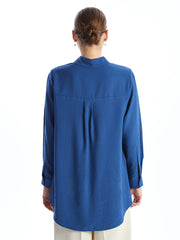 LCWAIKIKI Classic Navy Blue Loose Fit Women Shirt Tunic