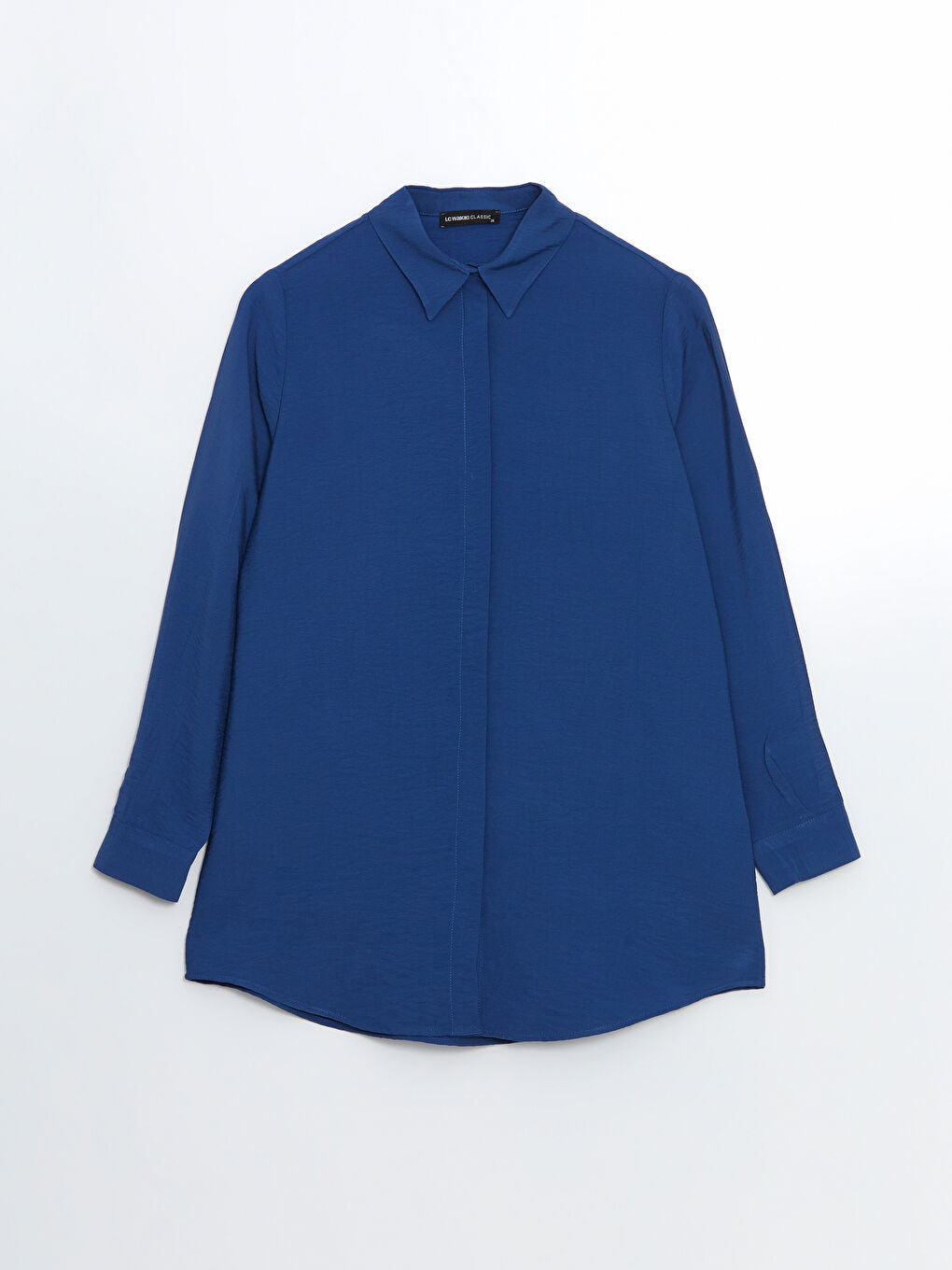 LCWAIKIKI Classic Navy Blue Loose Fit Women Shirt Tunic