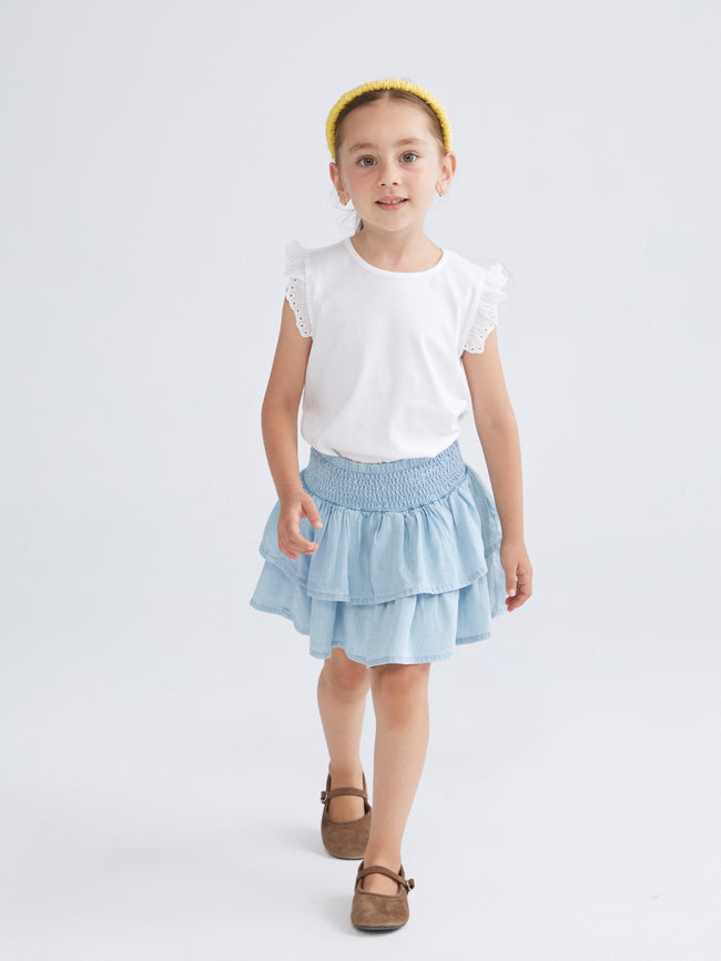 LCW Kids Elastic Waist GirlS Jean Skirt Main Image