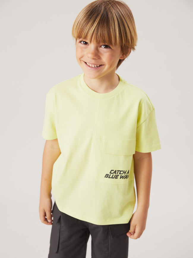 LCW Kids Crew Neck Text Printed Boy T-Shirt Hover Image