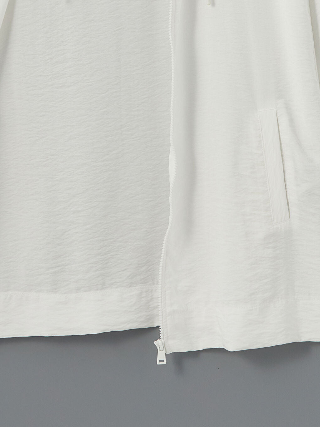 LCW Modest Ecru Hooded Plain Oversize Women Tunic