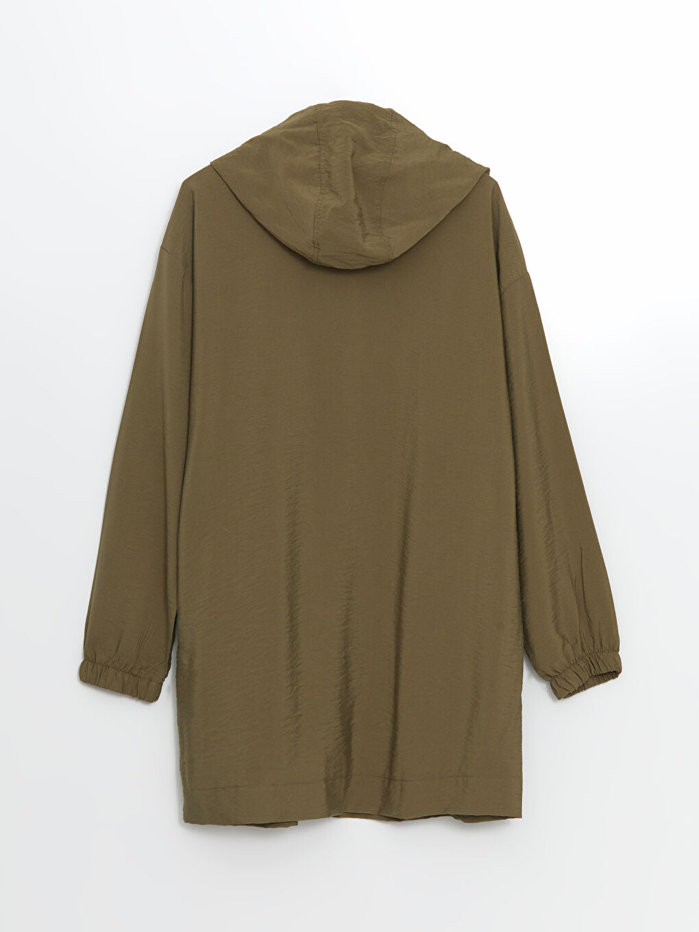 LCW Modest Ecru Hooded Plain Oversize Women Tunic