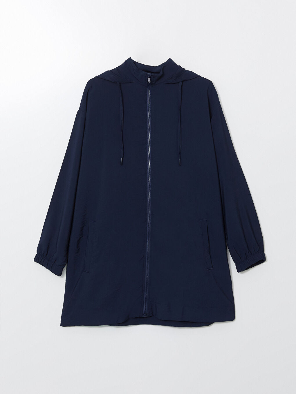 LCW Modest Ecru Hooded Plain Oversize Women Tunic