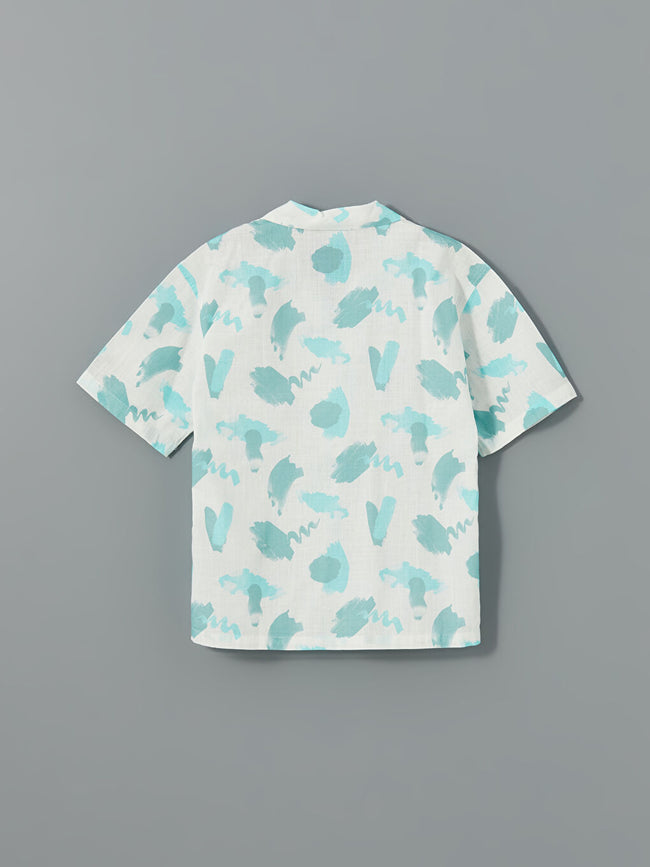 LCW Kids White Patterned Boy Shirt Main Image