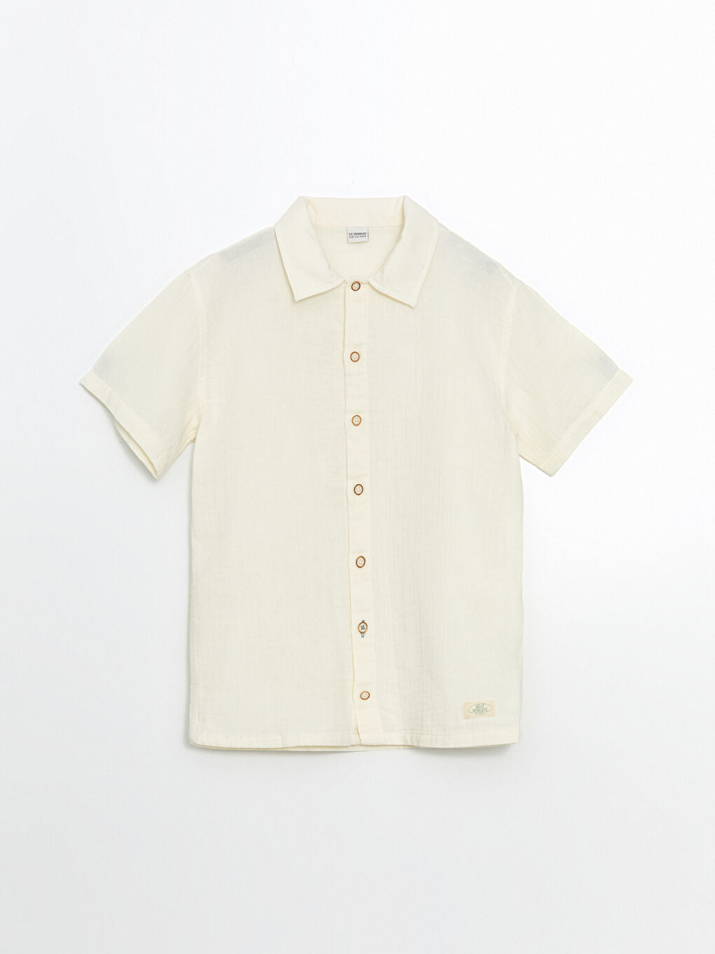 LCW Kids Green Basic Short Sleeve Boy Shirt