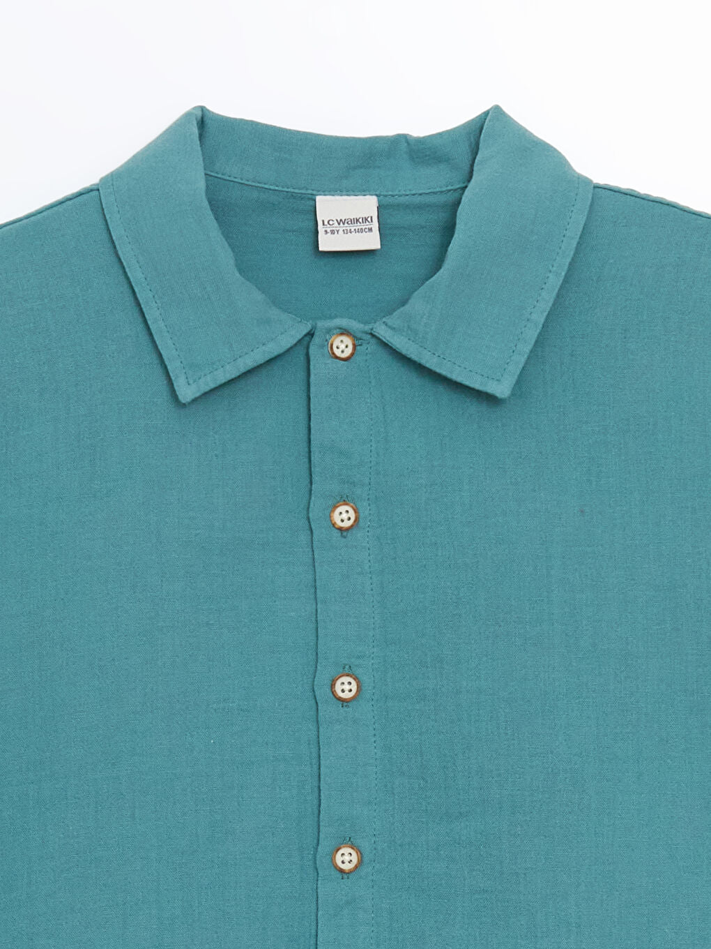 LCW Kids Green Basic Short Sleeve Boy Shirt