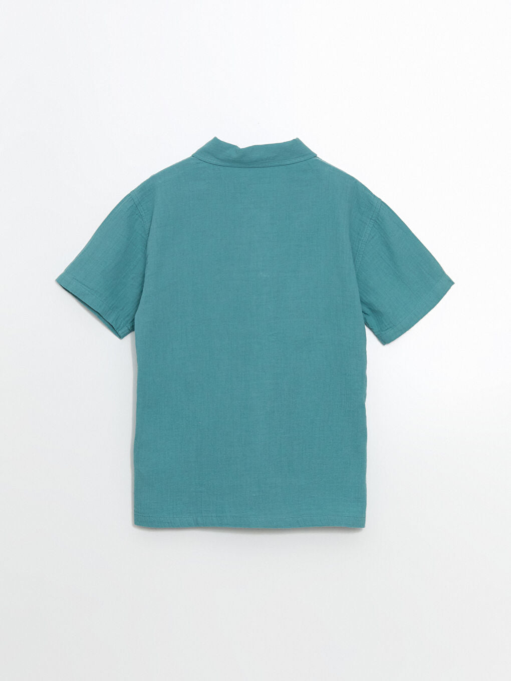 LCW Kids Green Basic Short Sleeve Boy Shirt
