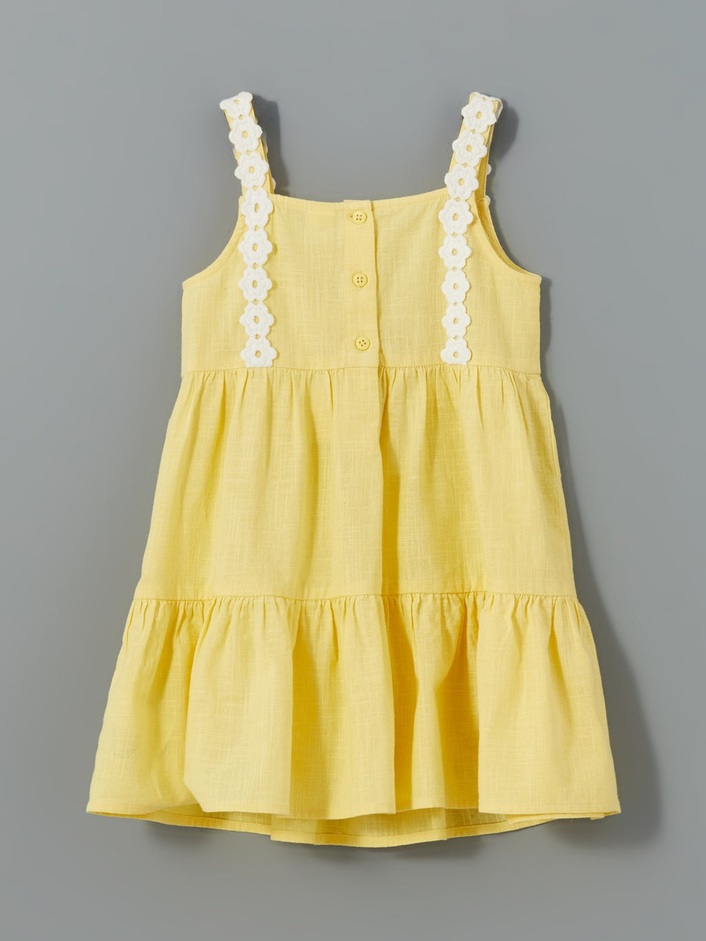 LCW Kids Basic Lace Girl Child Linen Dress