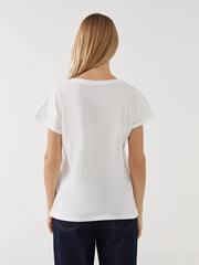 LCW Classic Crew Neck Embroidered Women T-Shirt