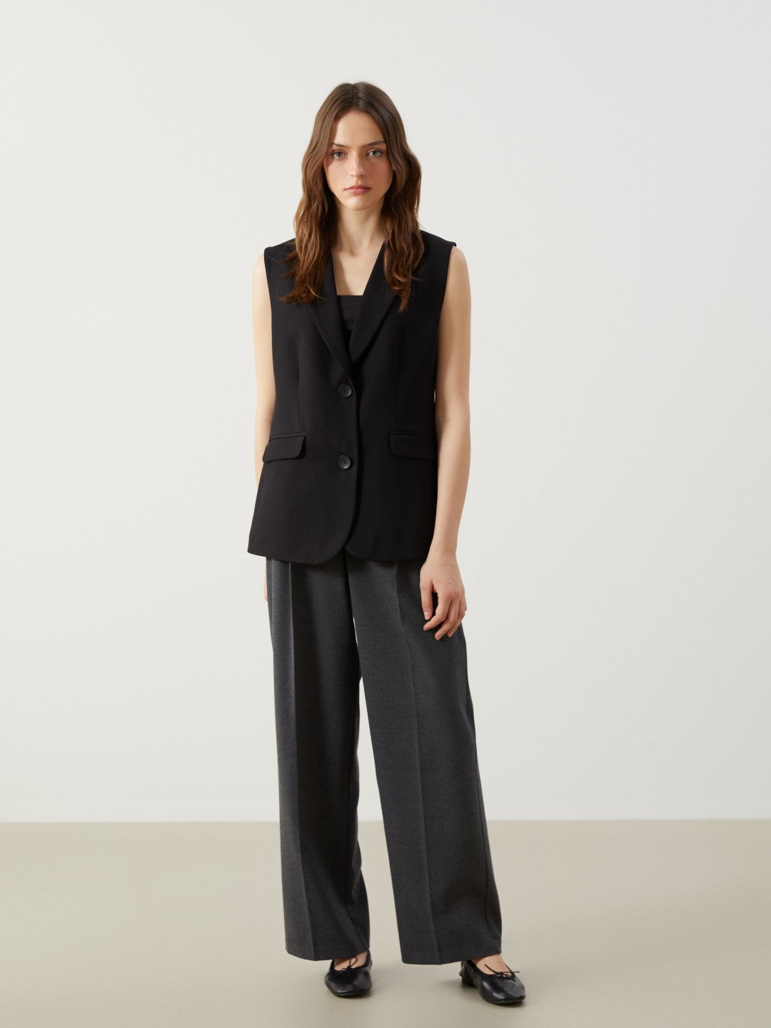 LCW Classic Jacket Collar Women Classic Vest