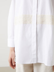 LCW Classic Lace Detailed Poplin Women Shirt Tunic