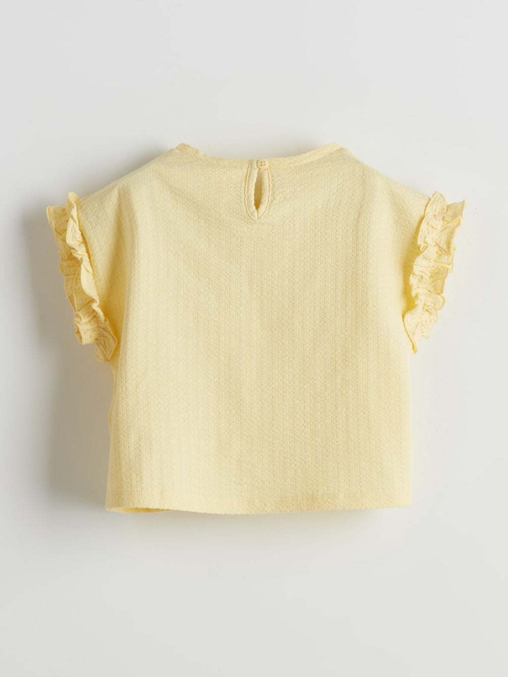 LCW Kids Crew Neck Combed Cotton Ruffled Girls T-Shirt