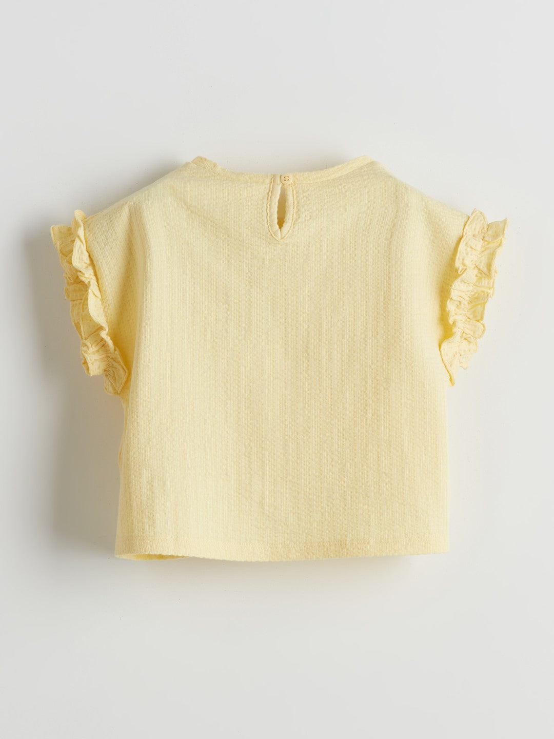 LCW Kids Crew Neck Combed Cotton Ruffled Girls T-Shirt