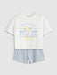 LCW Kids Crew Neck Italy Printed Girls T-Shirt And Shorts