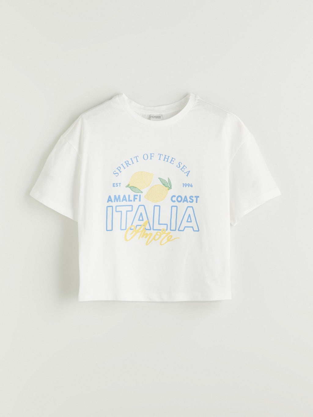 LCW Kids Crew Neck Italy Printed Girls T-Shirt And Shorts