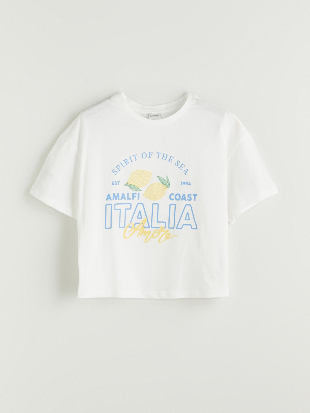 LCW Kids Crew Neck Italy Printed Girls T-Shirt And Shorts