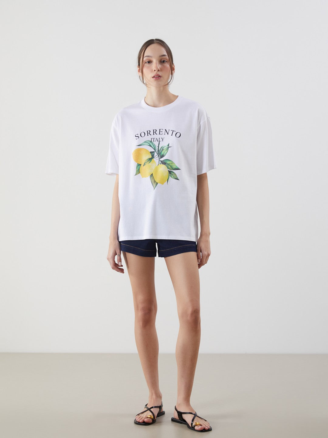 LCW Vision Crew Neck Sorrento Italy Printed Women T-Shirt